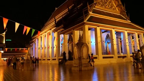 Asian Buddhists in Temple Stock-Footage 120432418