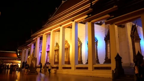 Asian Buddhists in Temple Stock-Footage 120432483