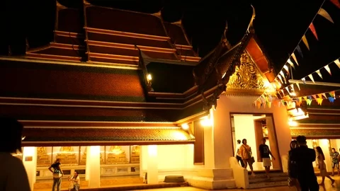 Asian Buddhists in Temple Stock-Footage 120432645