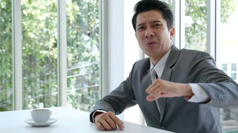 Asian businessman checking document upset disappointed wrong report Vídeo Stock 276676546