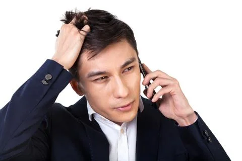 Asian businessman solving problems Stock Photos
