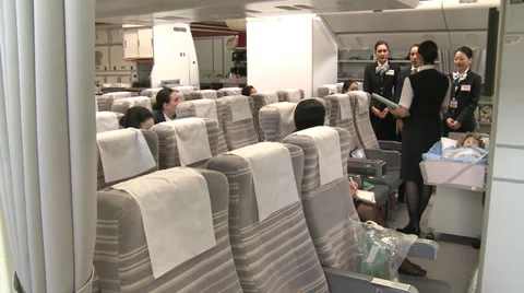 Asian cabin crew in training Stock-Footage 31258529