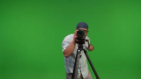 Asian camera man using tripod and camera Stock Footage 252871265