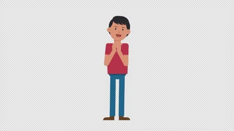 Asian Casual Man Clapping Video stock 205073363