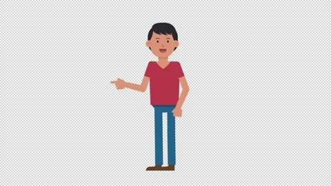 Asian Casual Man Pointing Left Stock Footage 205073730