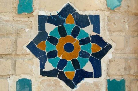 Asian ceramic patterns asian old ceramic mosaic. elements of oriental orna... Stock Photos