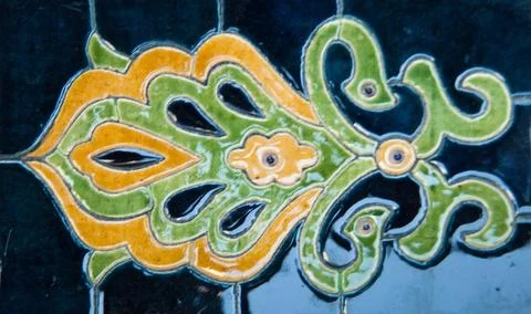 Asian ceramic patterns asian old ceramic mosaic. elements of oriental orna... Foto stock