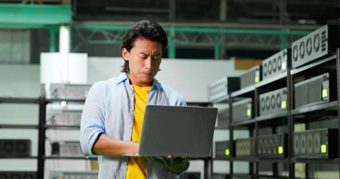 Asian check crypto mining machine Stock Footage 197101367