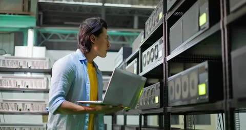Asian check crypto mining machine Stock Footage 198377284