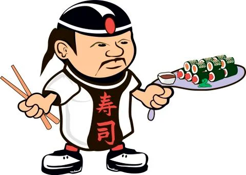 Asian Chef cook Stock Illustration