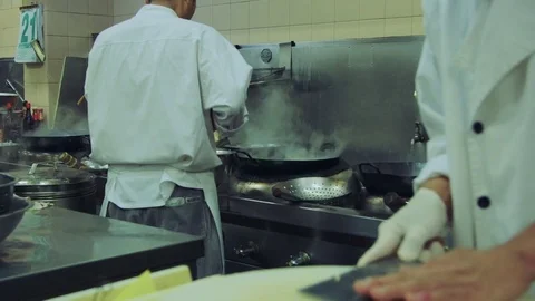 Asian chefs cooking Stock Footage 77986574