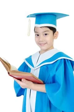 Asian child with red book Stock Photos