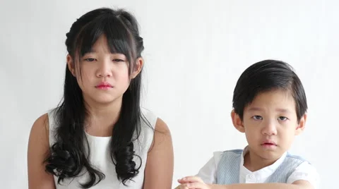 Asian children crying Stock Footage 64981563