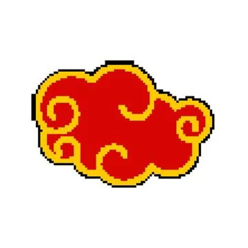 Asian chinese cloud pixel art vector illustration Stock Illustration
