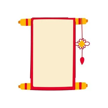 Asian chinese scroll cartoon vector illustration Stock Illustration