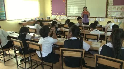 Asian Class Room In Full Session 스톡 동영상 12554541
