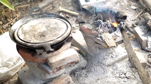 Asian clay stove Stock Footage 68341680