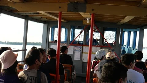 Asian commuters in ferry Stock Footage 274160508