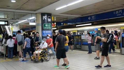 Asian commuters at Metro train Stock Footage 267020921