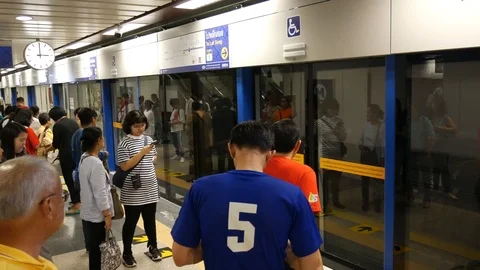 Asian commuters using public transport Stock-Footage 118916283