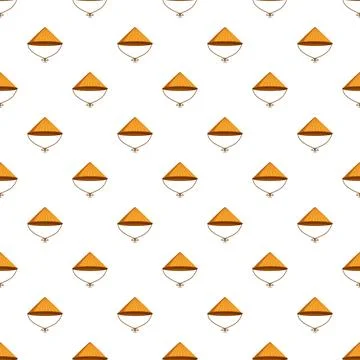Asian conical hat pattern repeating seamless background イラスト素材