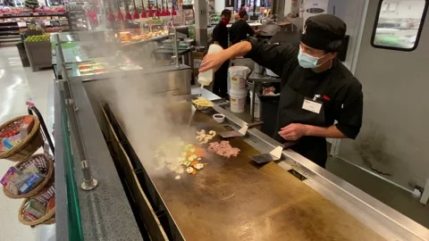 Asian Cook - Cooking Stir Fry Stock Footage 166321822