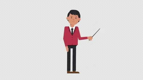 Asian Corporate Man Holding Pointer Stick Video stock 205074237