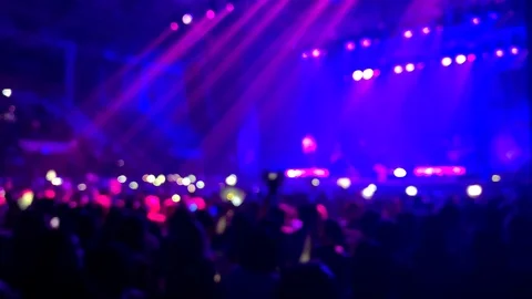Asian crowd back adult woman and man happy friends hipster energy stage vocal. Stock Footage