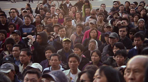Asian Crowd Stock Footage 25067662