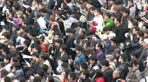 Asian crowd Stock Footage 32247075