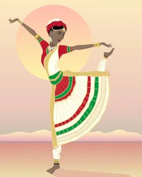 Asian dancer Stock Illustration
