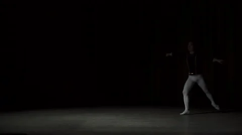 Asian Dancer Practicing In Theater Stock Footage 68186543