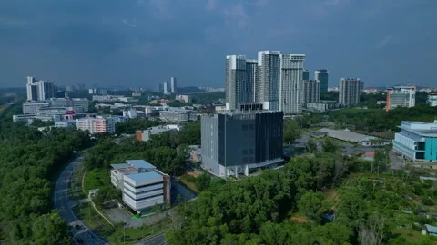 Asian data center building digital infrastructure. Best aerial view drone Stock Footage 344603089