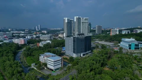 Asian data center building digital infrastructure. Lovely aerial view drone Stock Footage 344619894