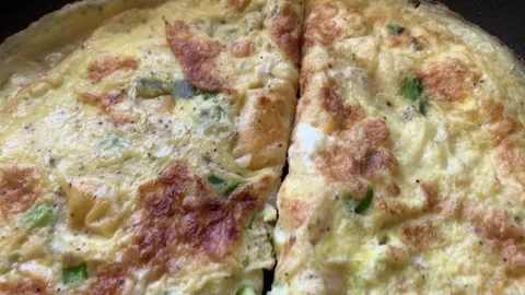 Asian Egg Omelette Stock Footage 136273761