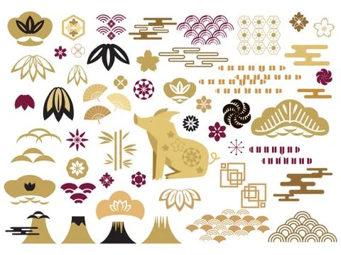 Asian elements Stock Illustration