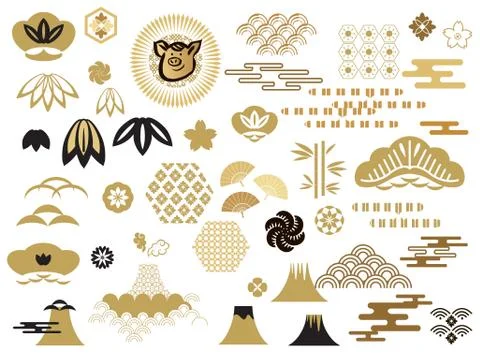 Asian elements Stock Illustration