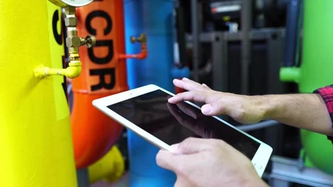 Asian Engineer checking list Cooling system,For the safety of the system Stock Footage 106436641