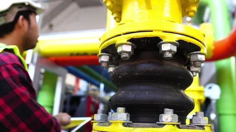 Asian Engineer checking list Cooling system,For the safety of the system Stock Footage 106436693