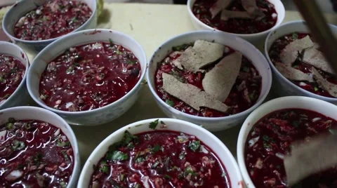 Asian farmers working in the kitchen, making traditional dishes Stock Footage 46460650