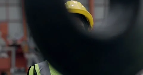 Asian female engineer using machine control tools factory. Stock Footage 308170422