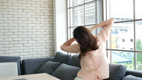 Asian Female freelance using laptop at home office desk Stock Footage 270021076