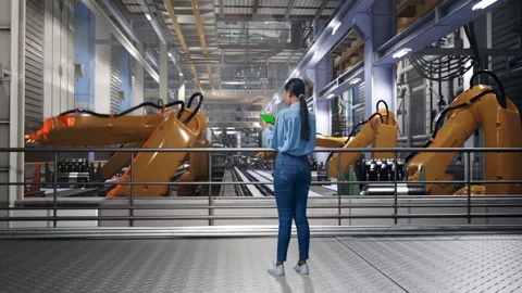 Asian Female Professional Use Green Screen Smartphone With Robotic Arms Stock Footage 301932053