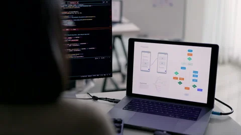 Asian Female Programmer Developing Software in Modern Office. Stock Footage 300246452