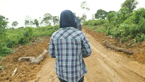 Asian female supervisor checking new open road construction plan project Stock Footage 150788543