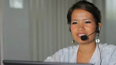 Asian Female Worker Takes Online Order Stock Footage