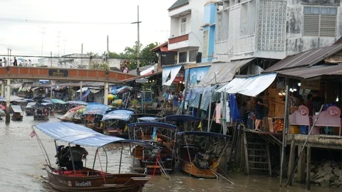 Asian Floating Market Video stock 117024937