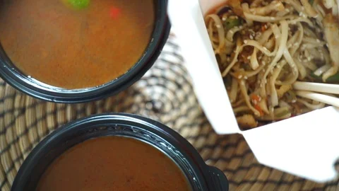 Asian food on table Stock Footage 110905737