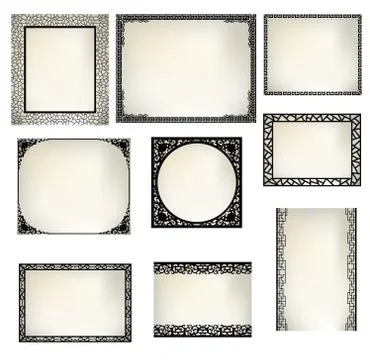 Asian frame Stock Illustration
