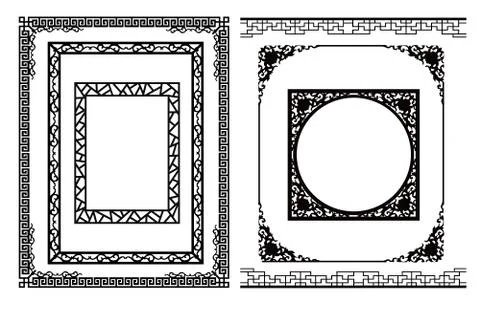 Asian frame Stock Illustration